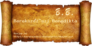 Berekszászi Benedikta névjegykártya